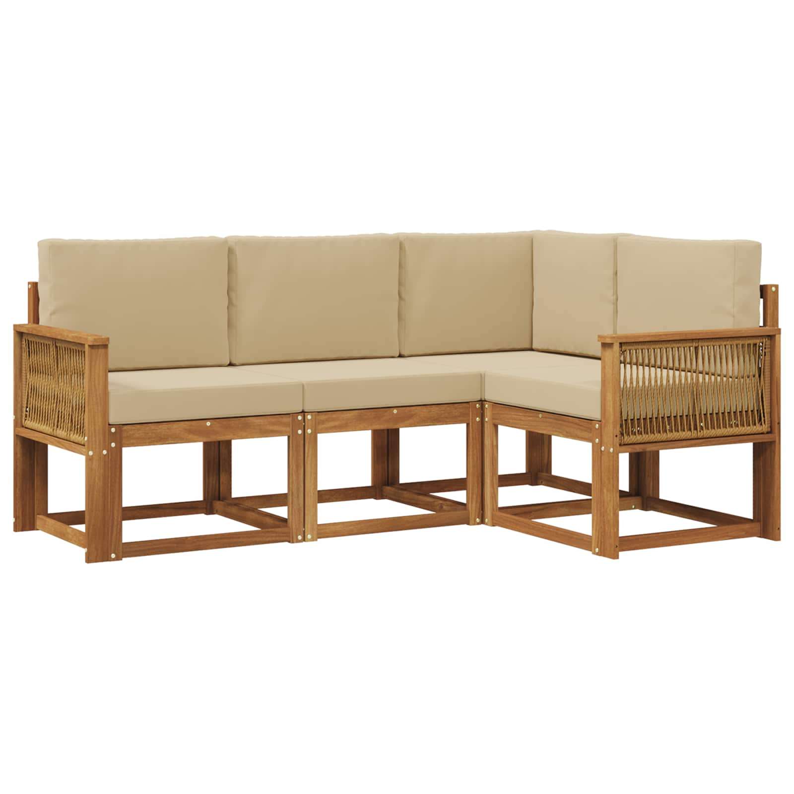 Ensemble de canapés d'extérieur 4 pcs Naturel et Beige - XIOS