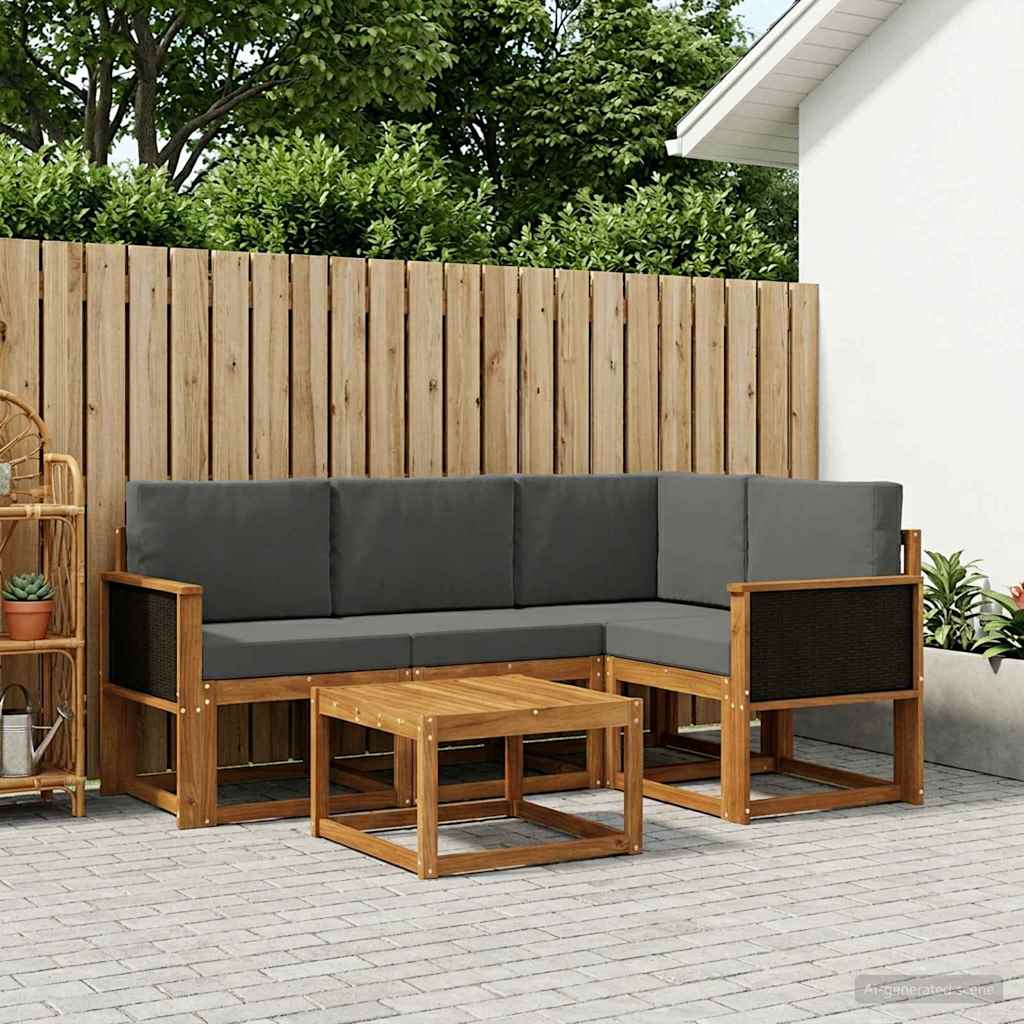 Ensemble de canapés d'extérieur 5 pcs Naturel et Anthracite - XIOS