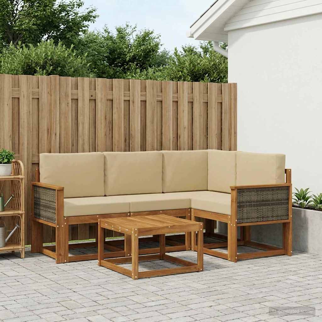 Ensemble de canapés d'extérieur 5 pcs Naturel et Beige - XIOS