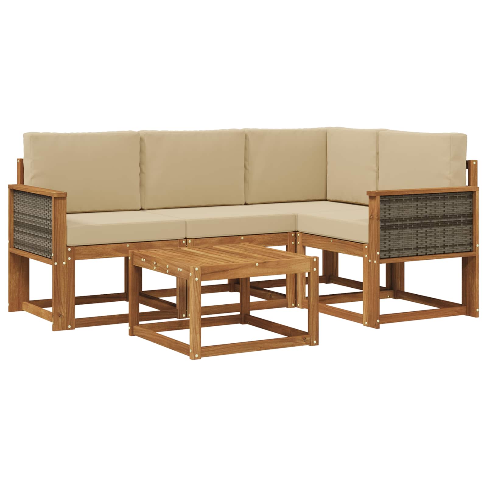 Ensemble de canapés d'extérieur 5 pcs Naturel et Beige - XIOS