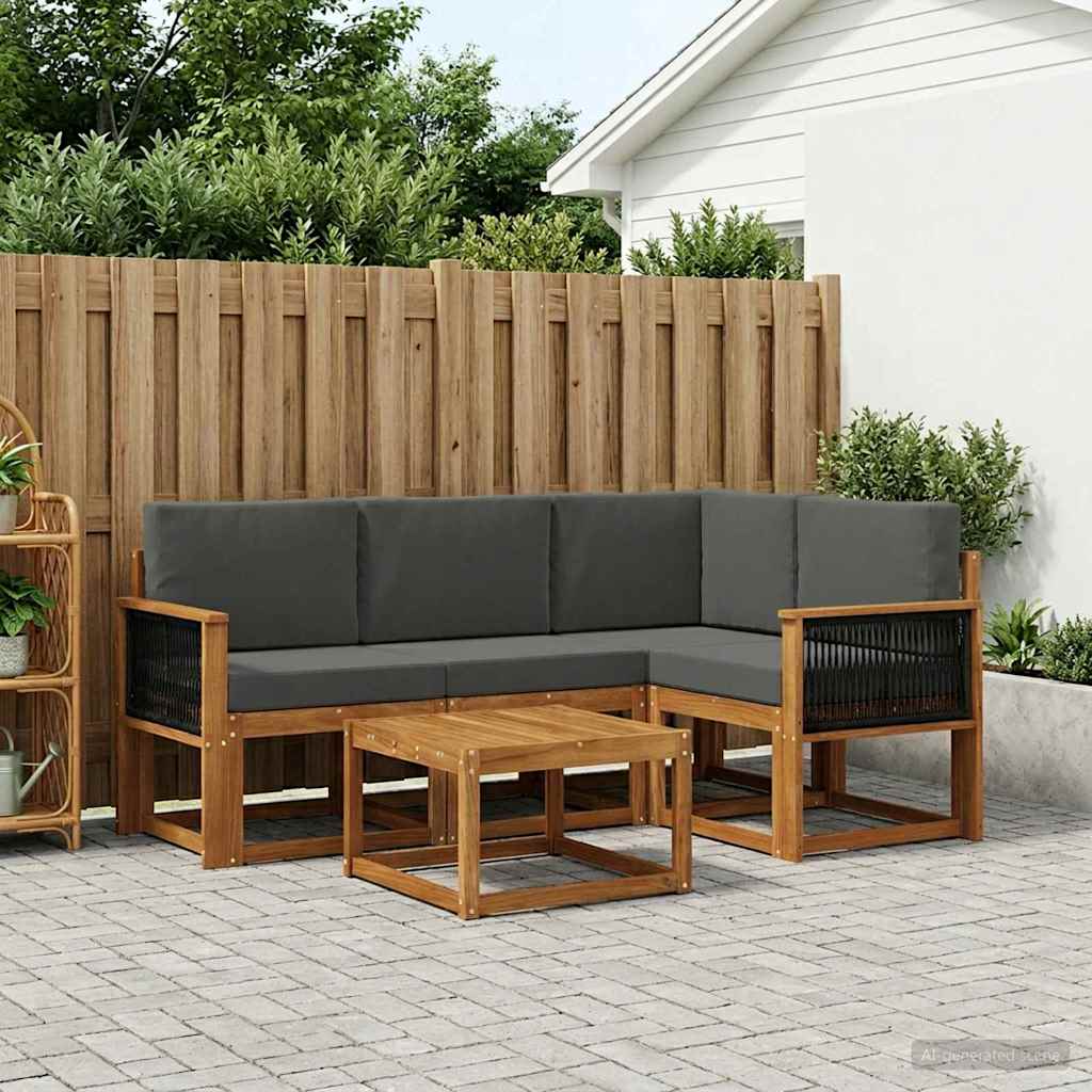 Ensemble de canapés d'extérieur 5 pcs Naturel et Anthracite - XIOS