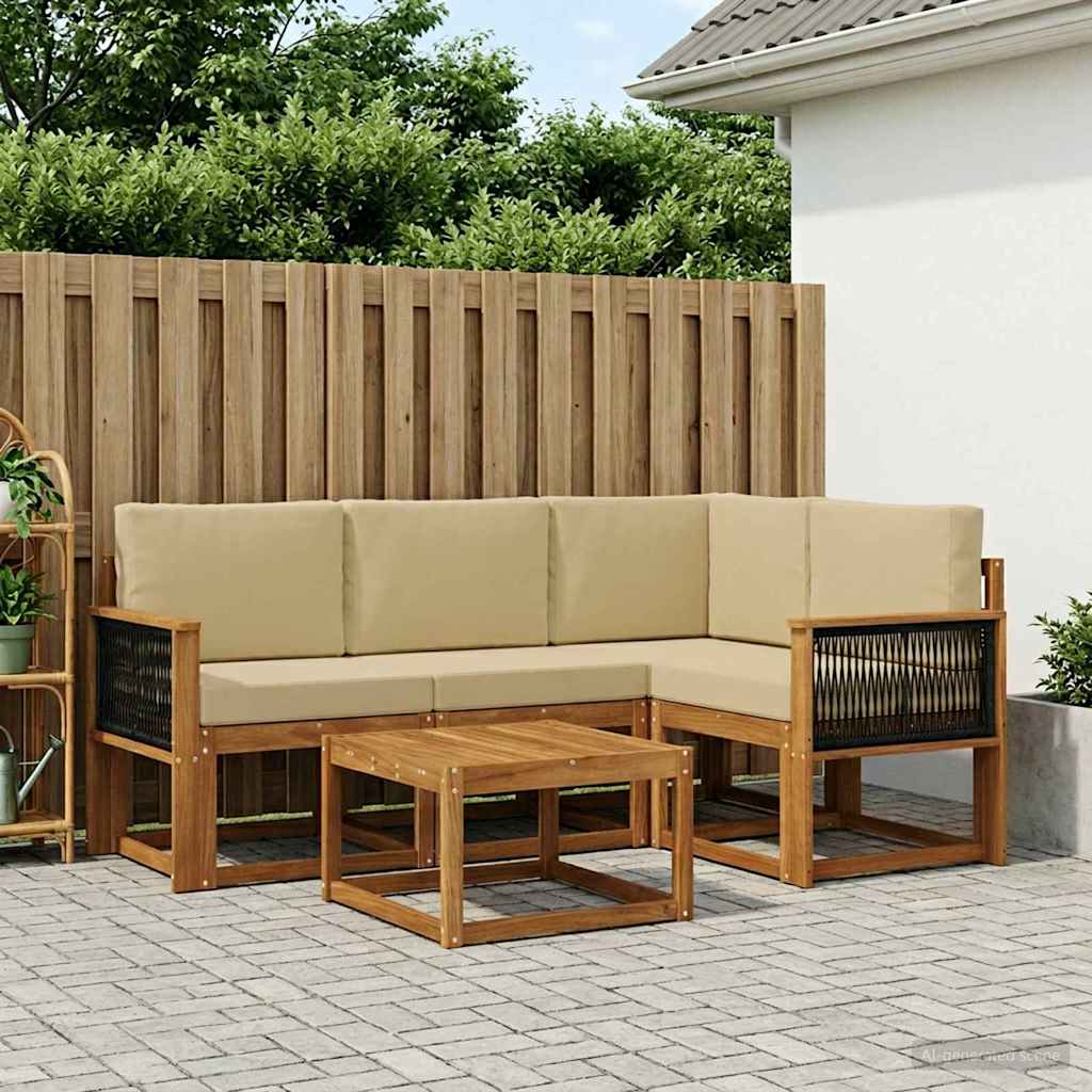 Ensemble de canapés d'extérieur 5 pcs Naturel et Beige - XIOS