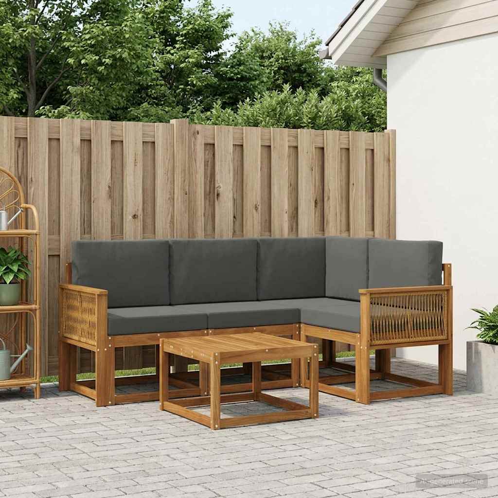 Ensemble de canapés d'extérieur 5 pcs Naturel et Anthracite - XIOS
