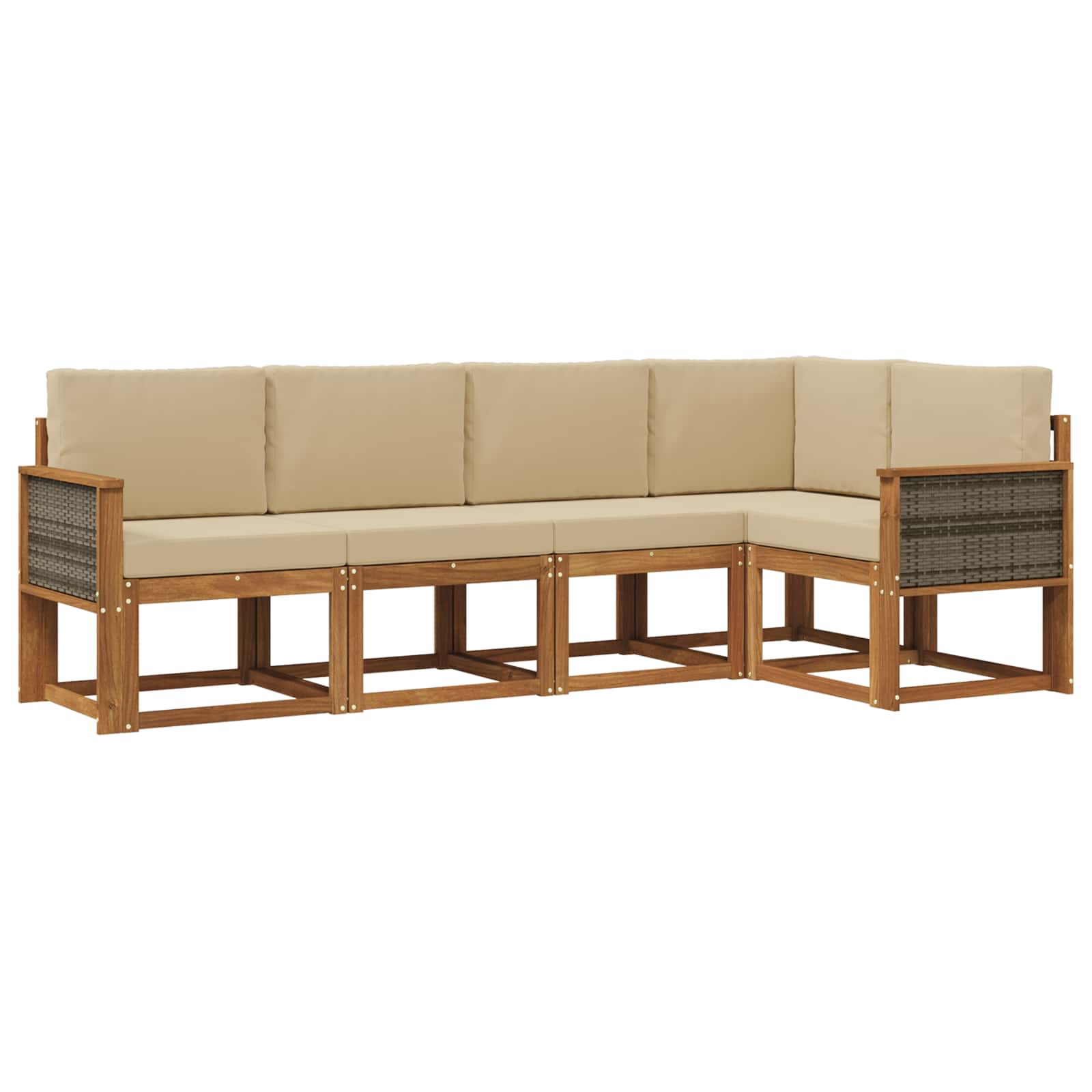 Ensemble de canapés d'extérieur 5 pcs Naturel et Beige - XIOS