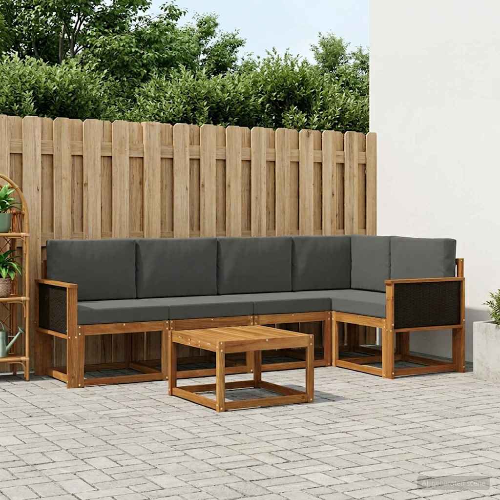 Ensemble de canapés d'extérieur 6 pcs Naturel et Anthracite - XIOS