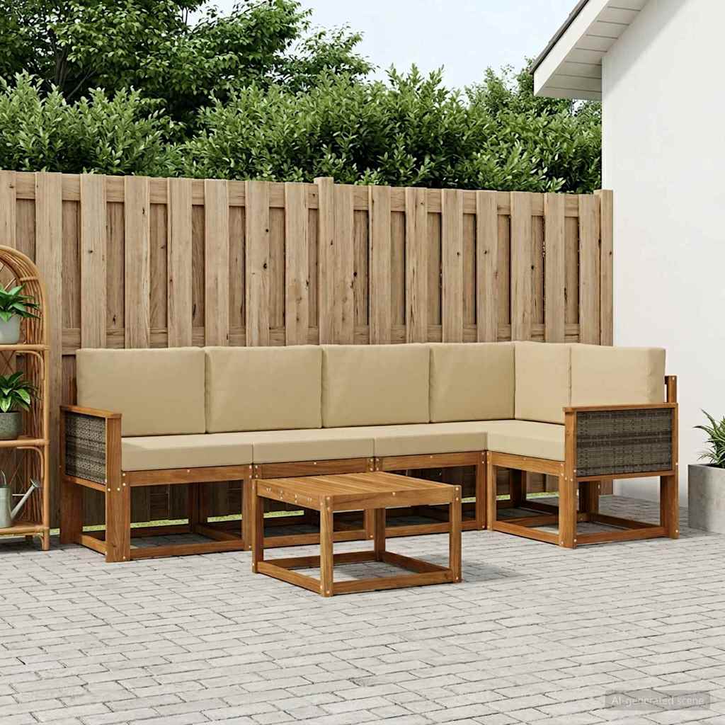Ensemble de canapés d'extérieur 6 pcs Naturel et Beige - XIOS