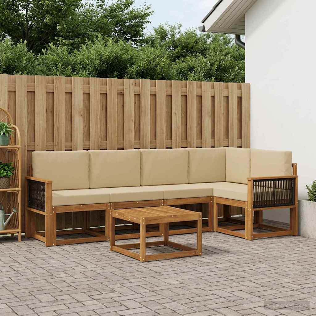 Ensemble de canapés d'extérieur 6 pcs Naturel et Beige - XIOS