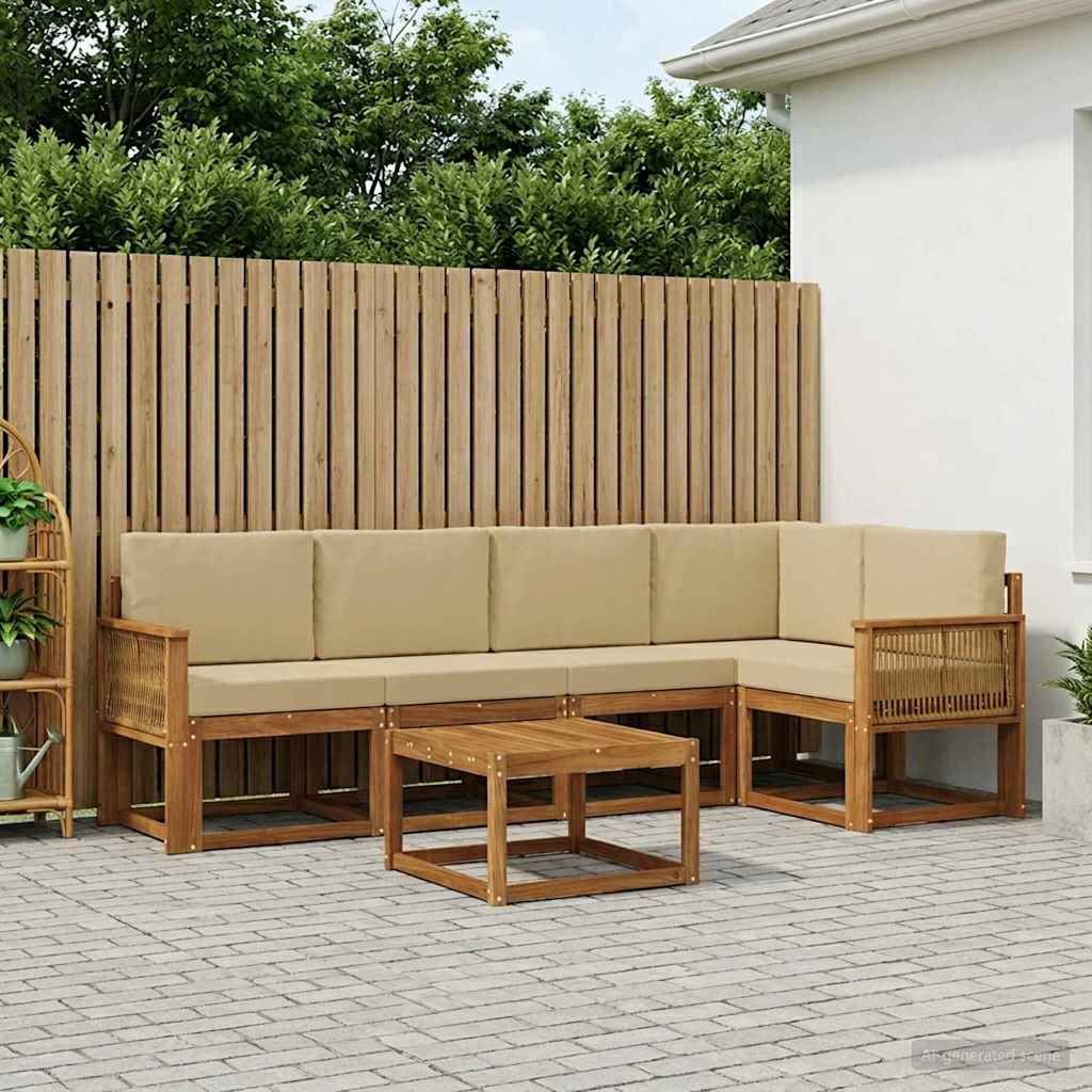 Ensemble de canapés d'extérieur 6 pcs Naturel et Beige - XIOS