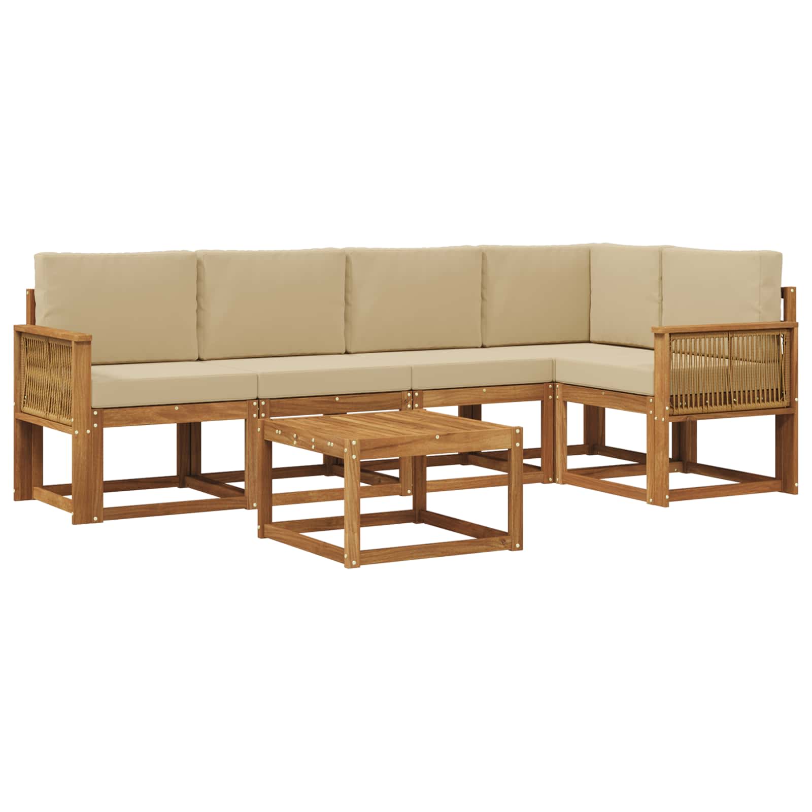 Ensemble de canapés d'extérieur 6 pcs Naturel et Beige - XIOS