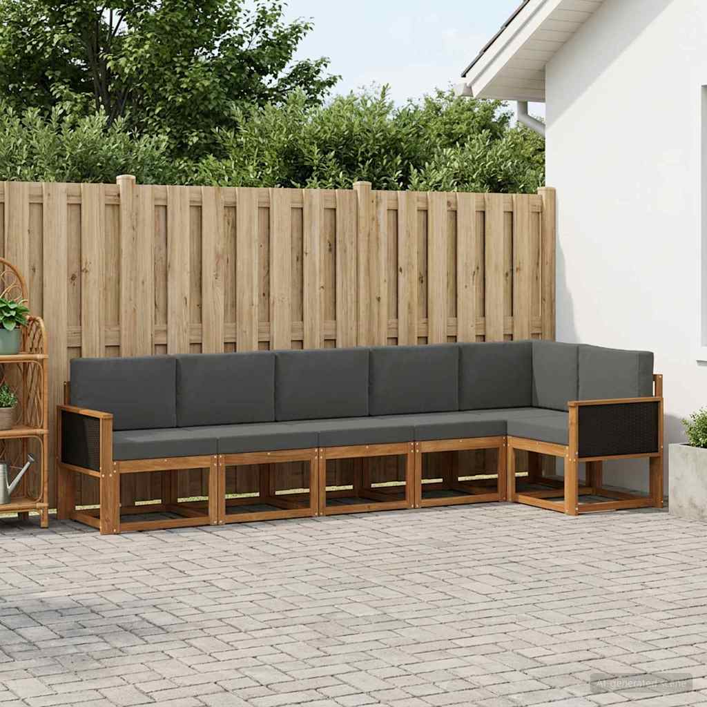 Ensemble de canapés d'extérieur 6 pcs Naturel et Anthracite - XIOS