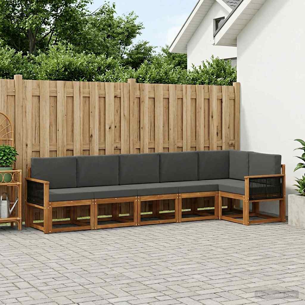 Ensemble de canapés d'extérieur 6 pcs Naturel et Anthracite - XIOS