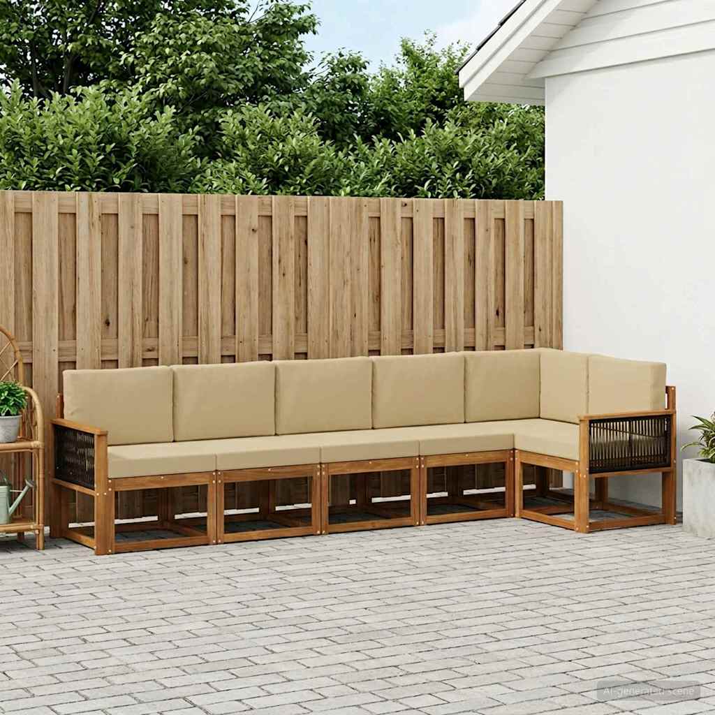 Ensemble de canapés d'extérieur 6 pcs Naturel et Beige - XIOS