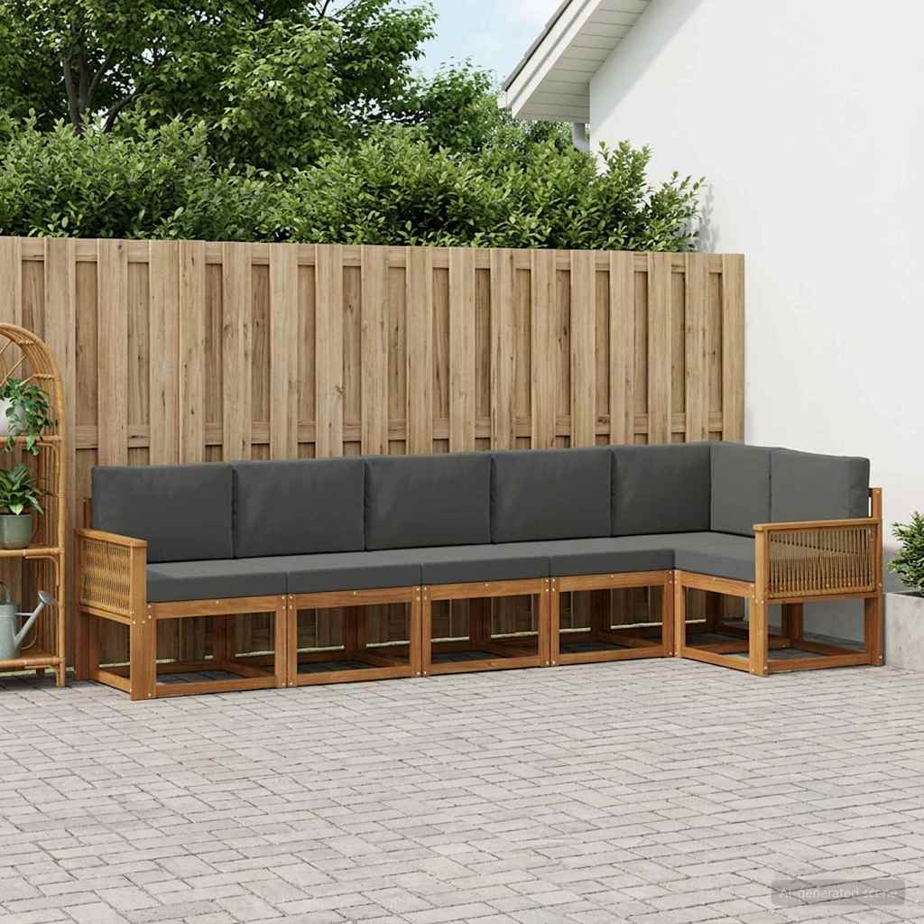 Ensemble de canapés d'extérieur 6 pcs Naturel et Anthracite - XIOS