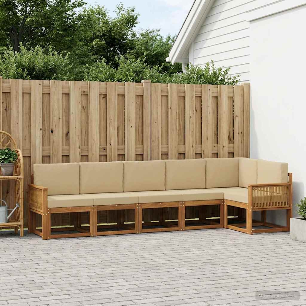Ensemble de canapés d'extérieur 6 pcs Naturel et Beige - XIOS