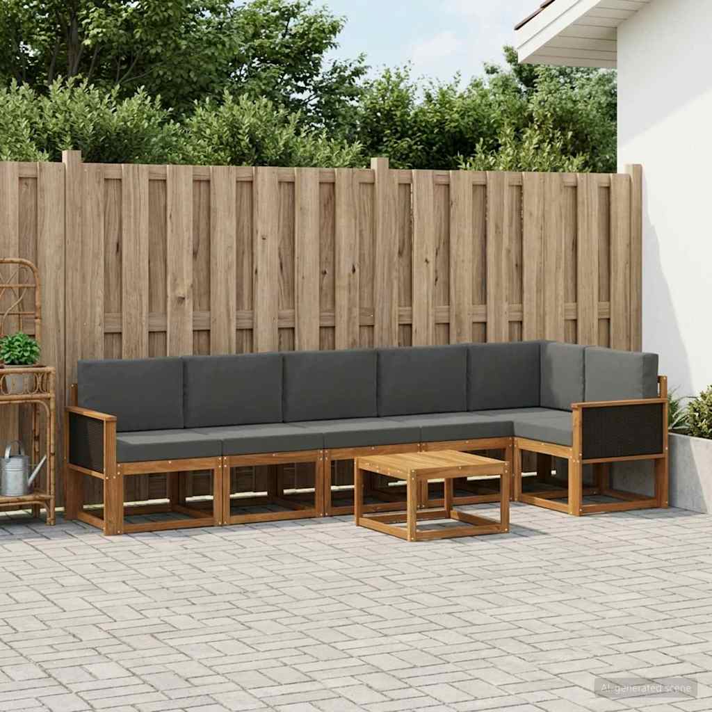Ensemble de canapés d'extérieur 7 pcs Naturel et Anthracite - XIOS