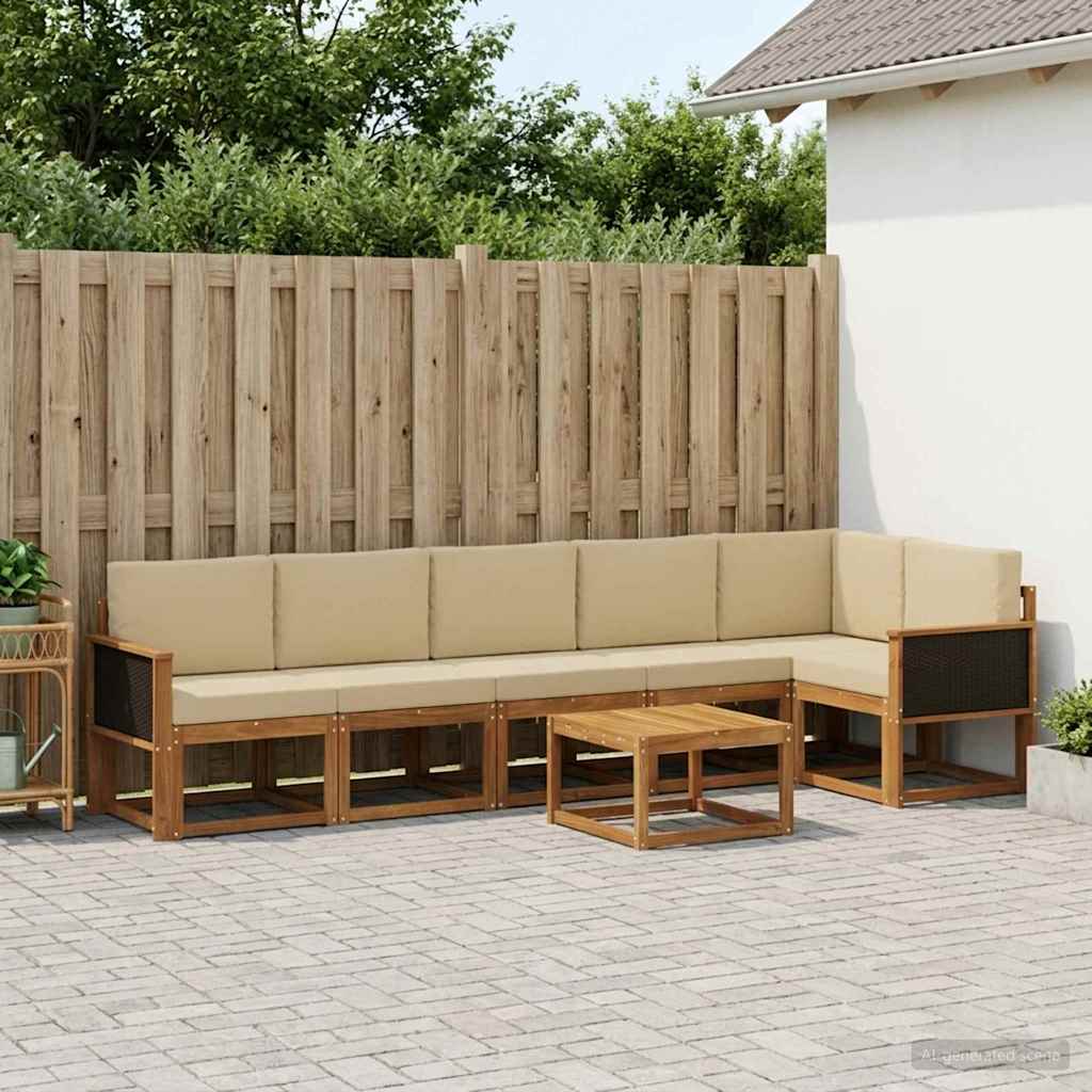 Ensemble de canapés d'extérieur 7 pcs Naturel et Beige - XIOS