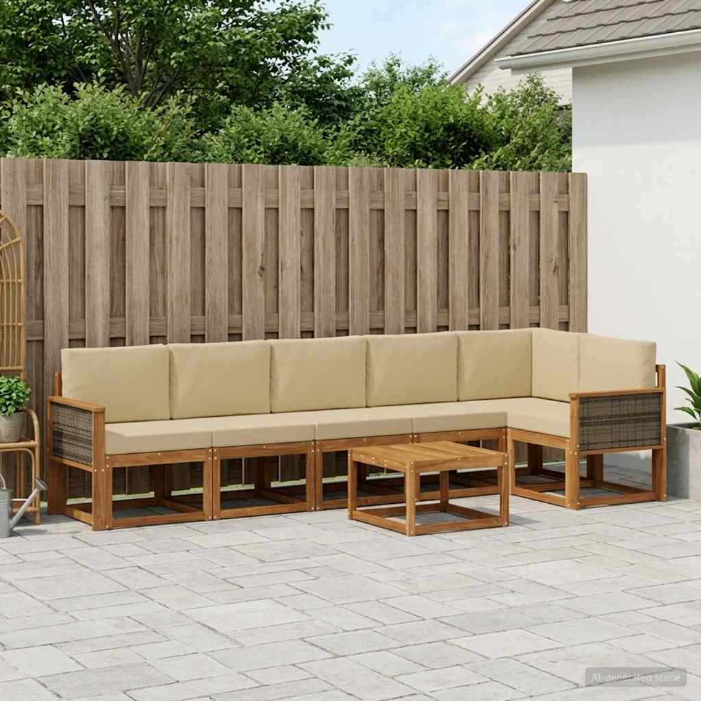Ensemble de canapés d'extérieur 7 pcs Naturel et Beige - XIOS
