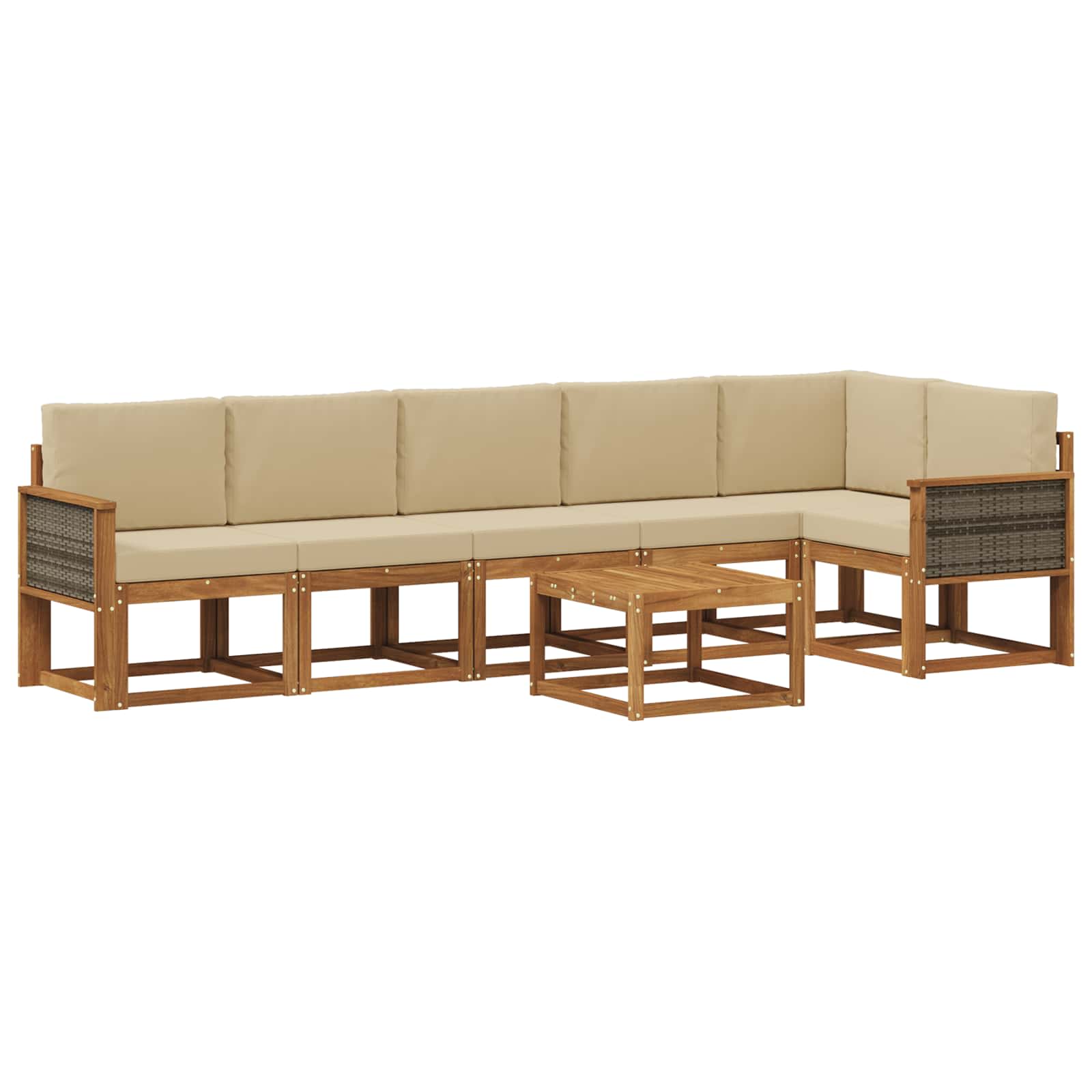 Ensemble de canapés d'extérieur 7 pcs Naturel et Beige - XIOS