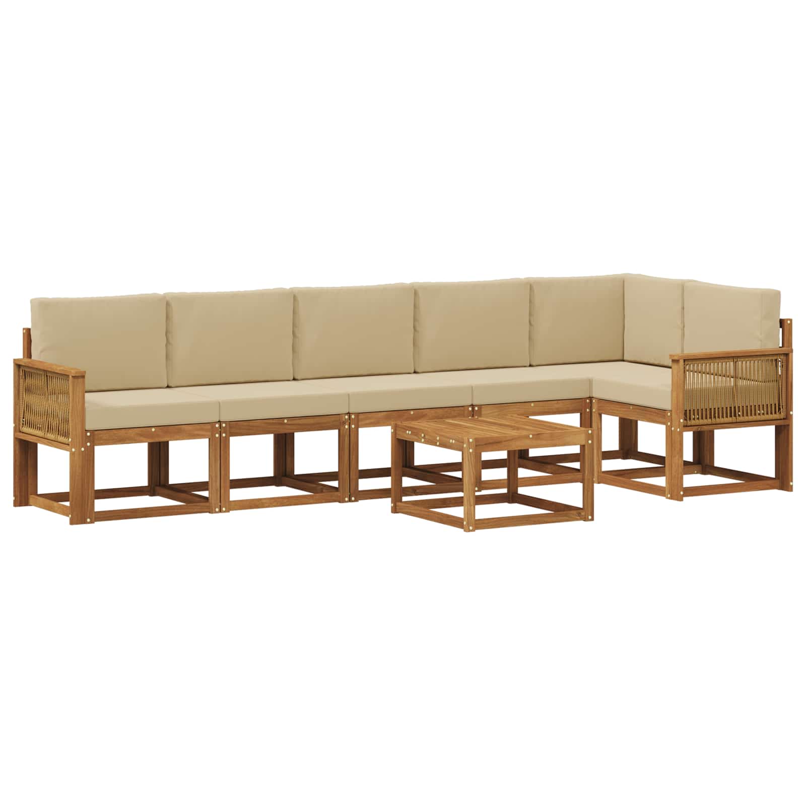 Ensemble de canapés d'extérieur 7 pcs Naturel et Beige - XIOS