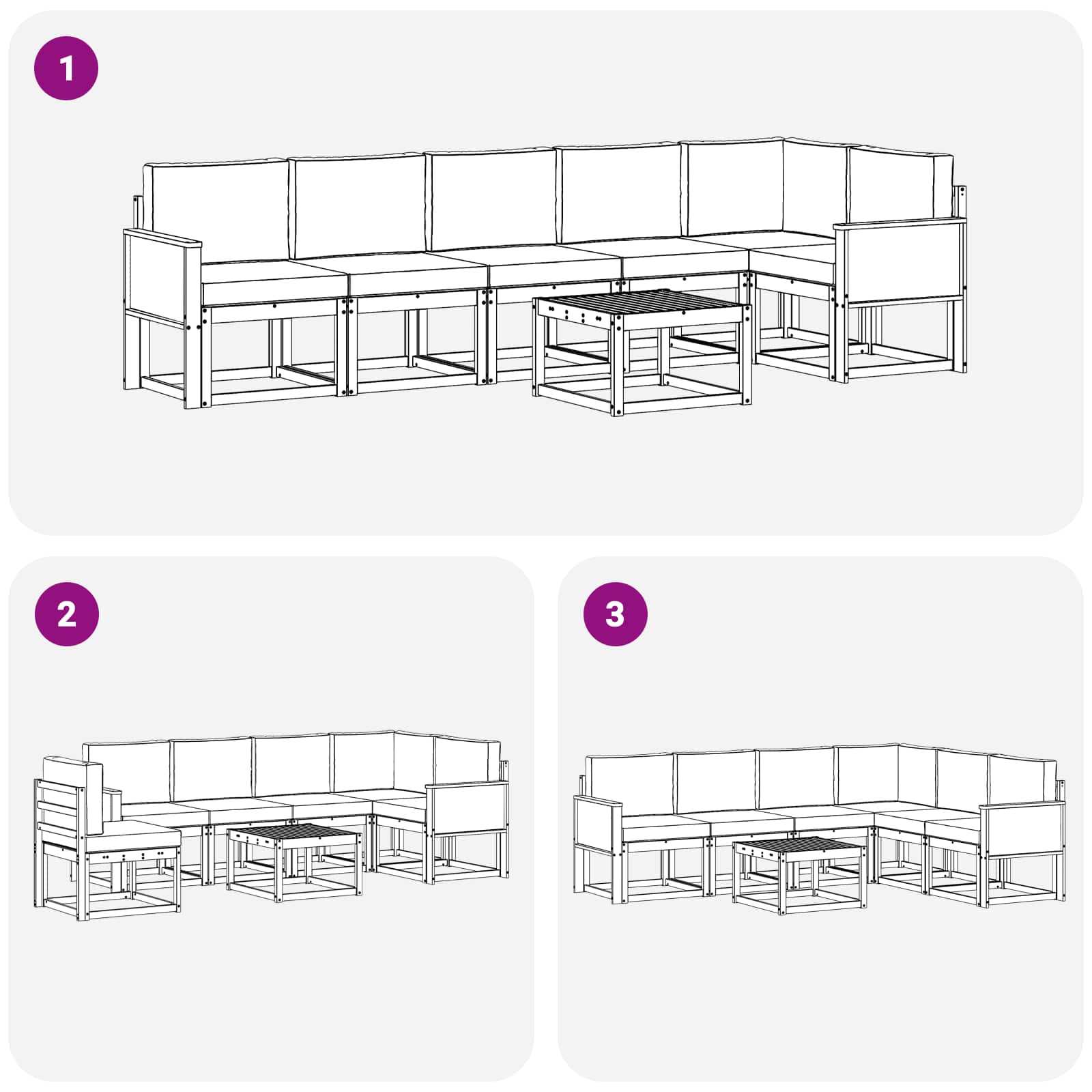 Ensemble de canapés d'extérieur 7 pcs Naturel et Beige - XIOS