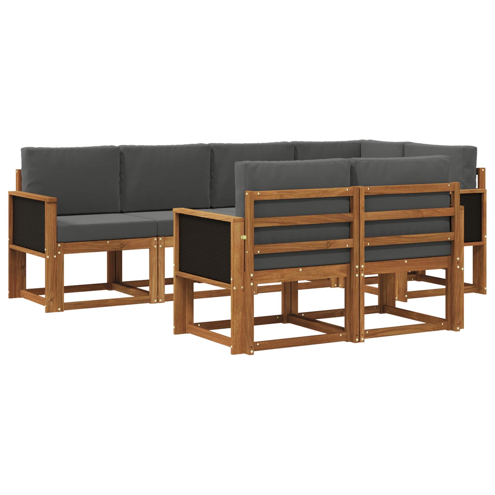 Ensemble de canapés d'extérieur 7 pcs Naturel et Anthracite - XIOS