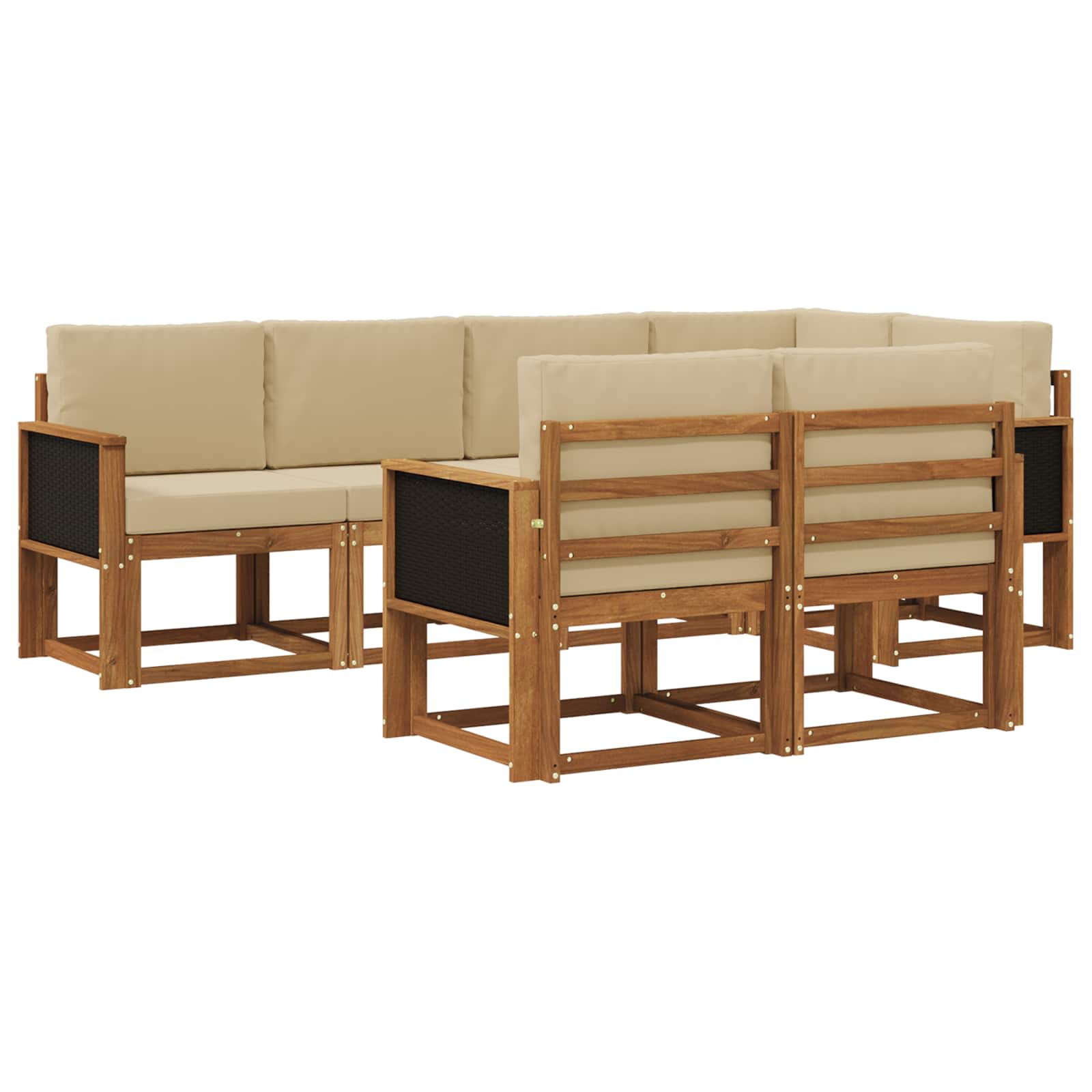 Ensemble de canapés d'extérieur 7 pcs Naturel et Beige - XIOS