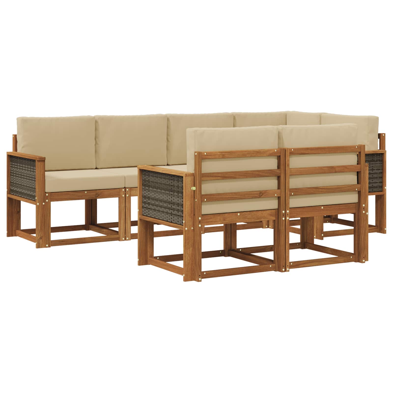 Ensemble de canapés d'extérieur 7 pcs Naturel et Beige - XIOS