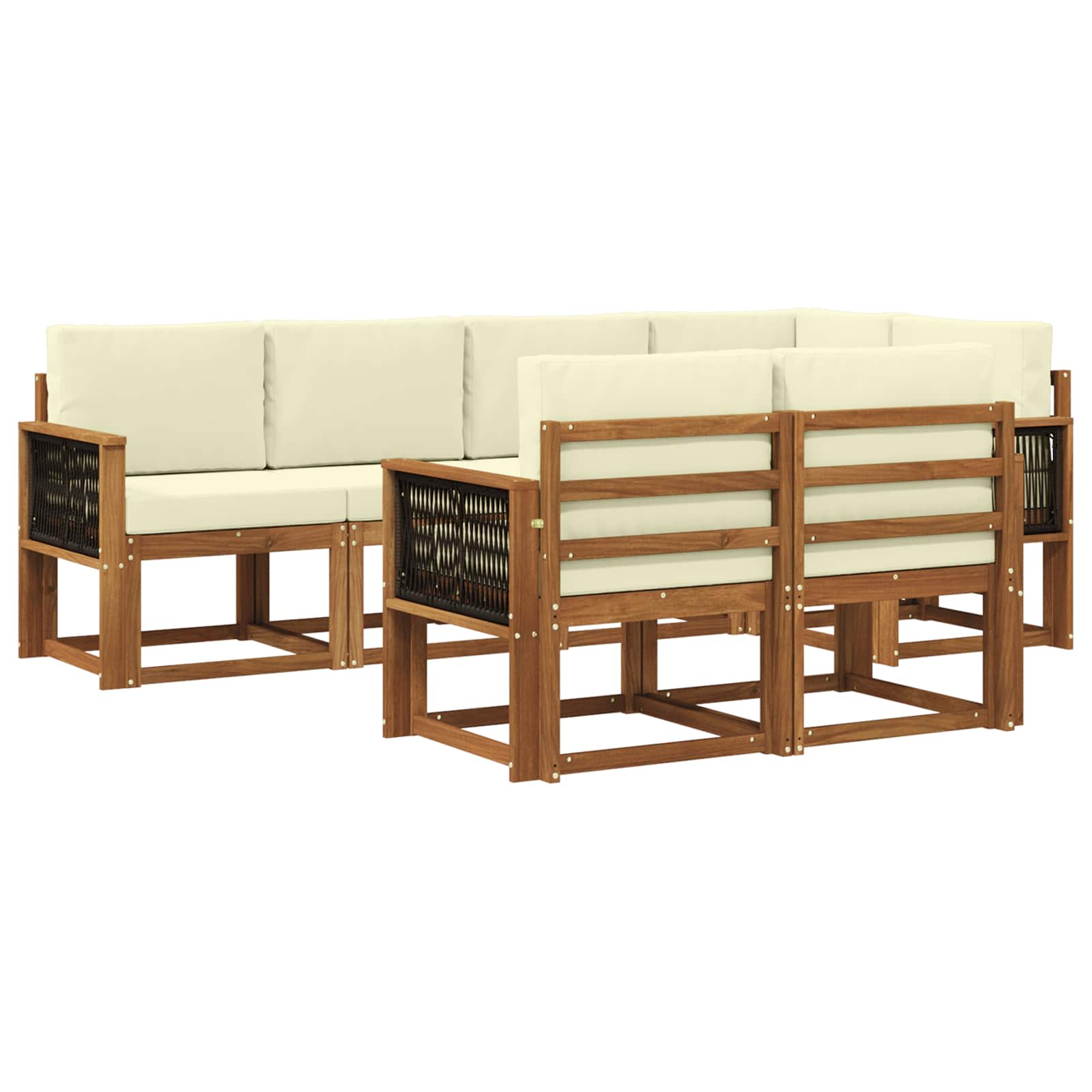 Ensemble de canapés d'extérieur 7 pcs Naturel et Crème - XIOS