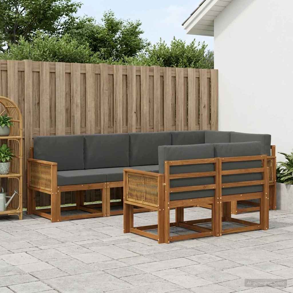 Ensemble de canapés d'extérieur 7 pcs Naturel et Anthracite - XIOS