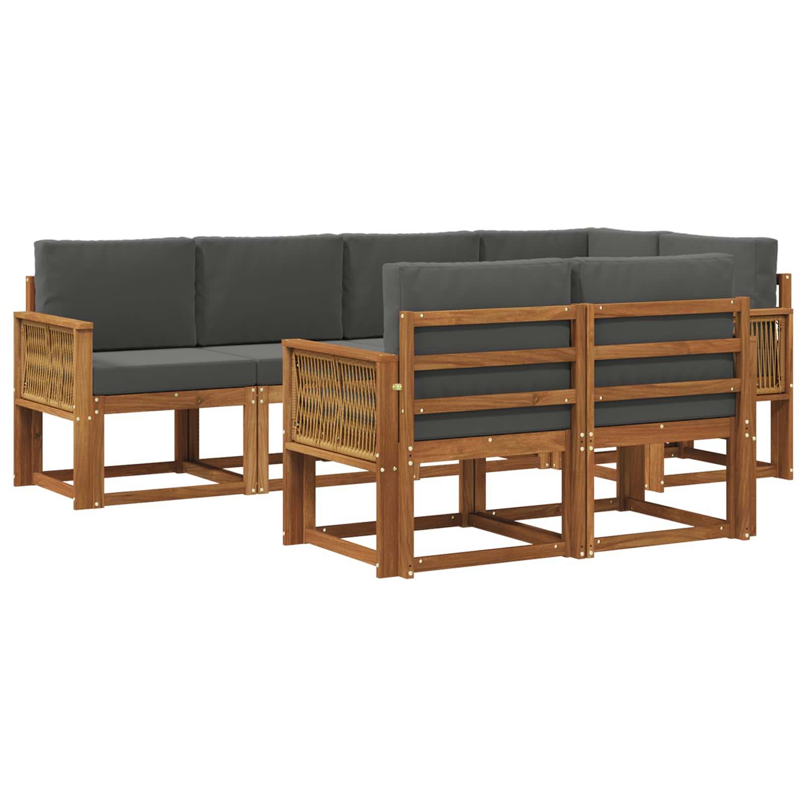 Ensemble de canapés d'extérieur 7 pcs Naturel et Anthracite - XIOS