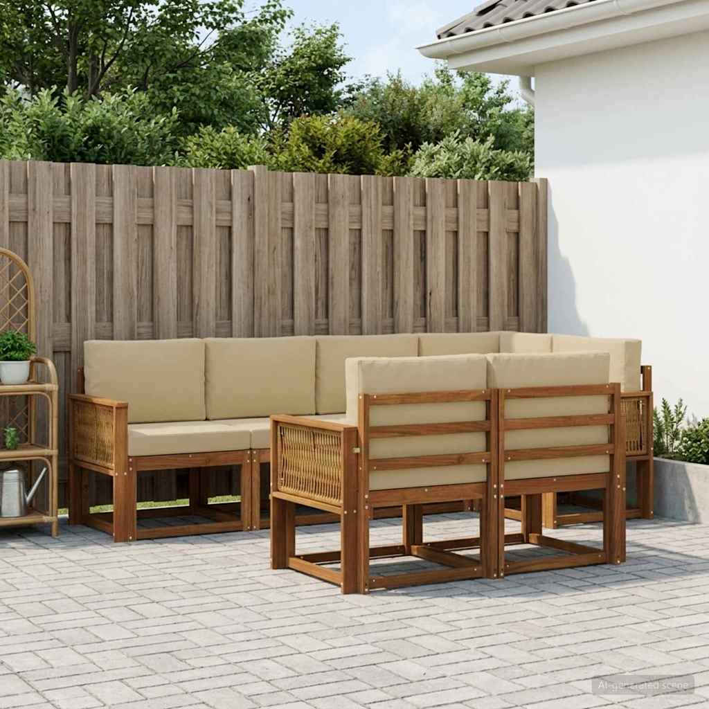 Ensemble de canapés d'extérieur 7 pcs Naturel et Beige - XIOS