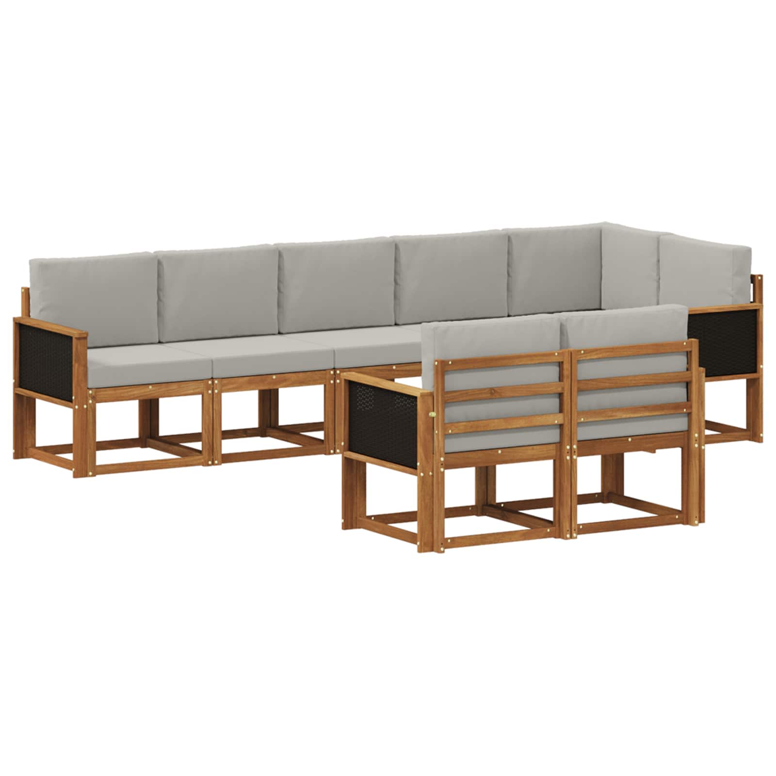 Ensemble de canapés d'extérieur 8 pcs Naturel et gris clair - XIOS