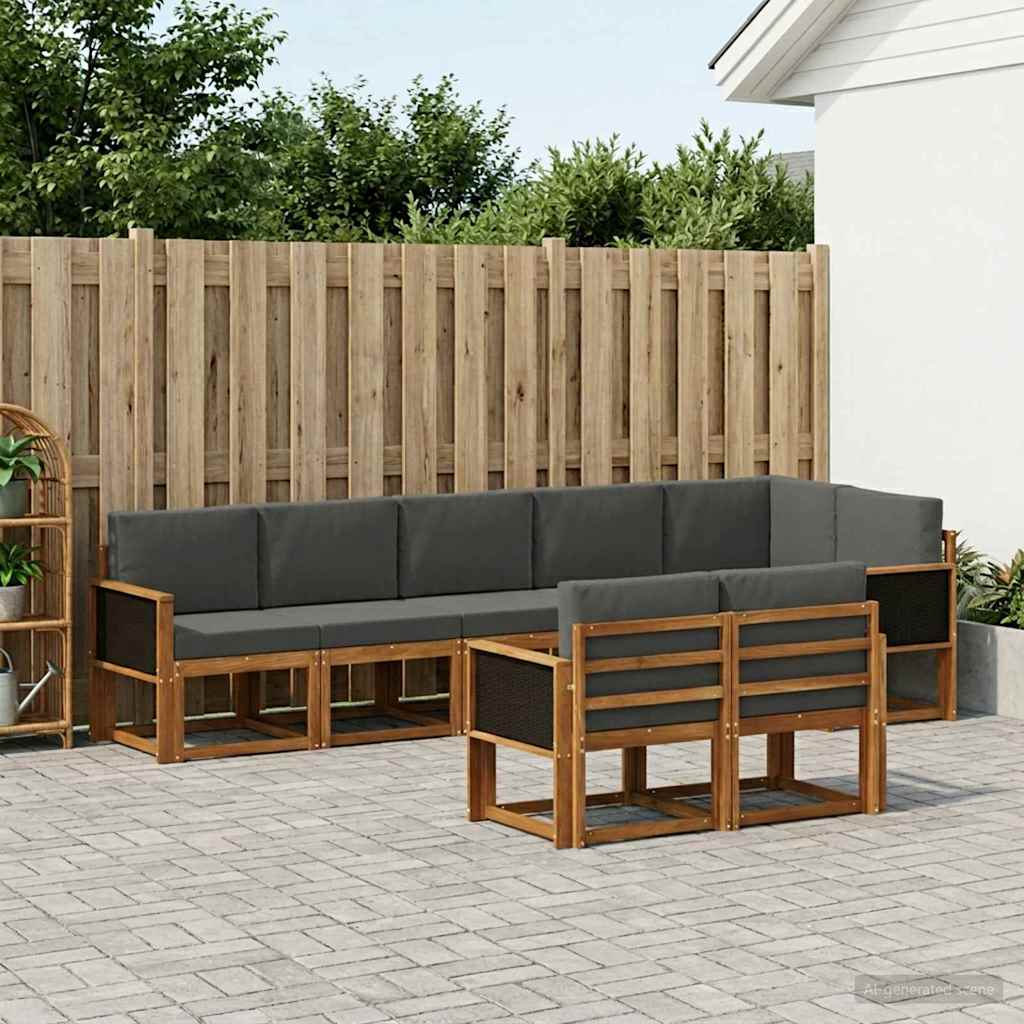 Ensemble de canapés d'extérieur 8 pcs Naturel et Anthracite - XIOS