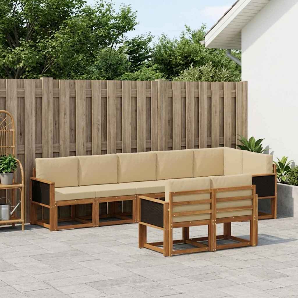 Ensemble de canapés d'extérieur 8 pcs Naturel et Beige - XIOS