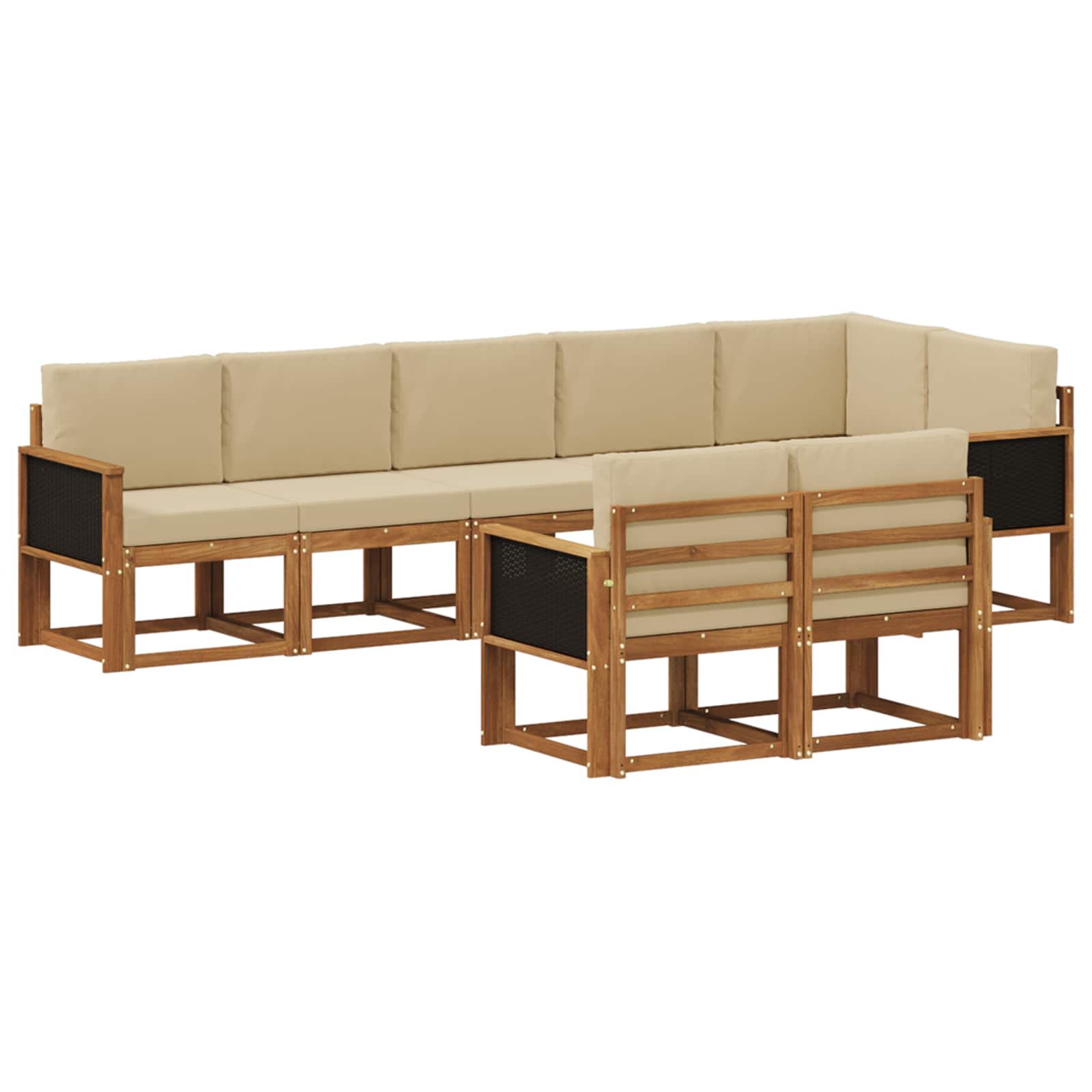 Ensemble de canapés d'extérieur 8 pcs Naturel et Beige - XIOS