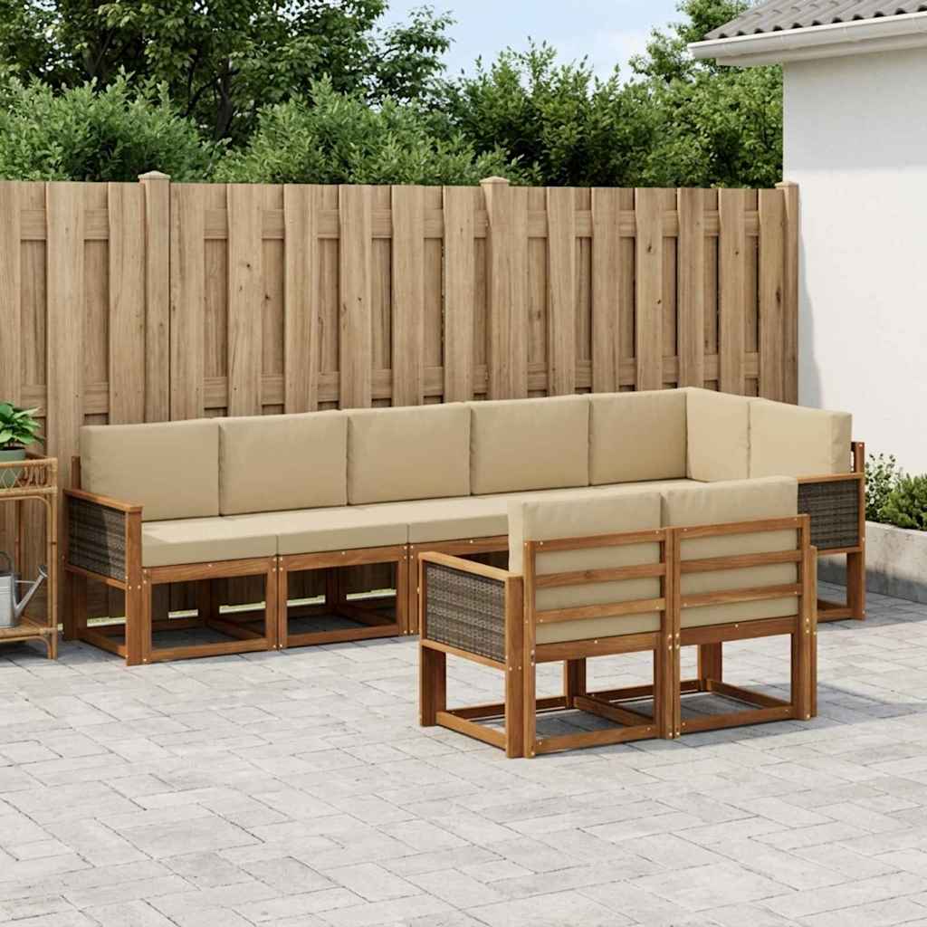 Ensemble de canapés d'extérieur 8 pcs Naturel et Beige - XIOS