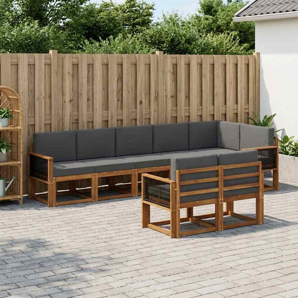 Ensemble de canapés d'extérieur 8 pcs Naturel et Anthracite - XIOS