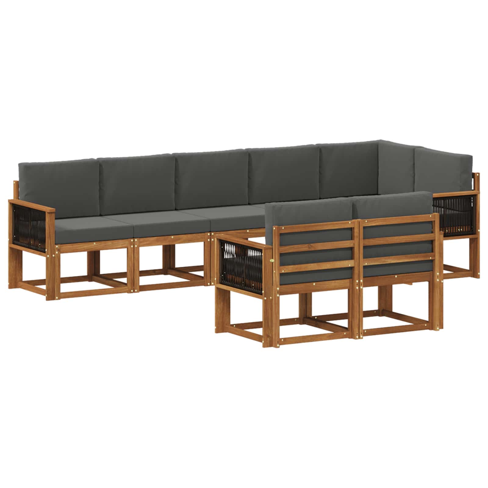 Ensemble de canapés d'extérieur 8 pcs Naturel et Anthracite - XIOS