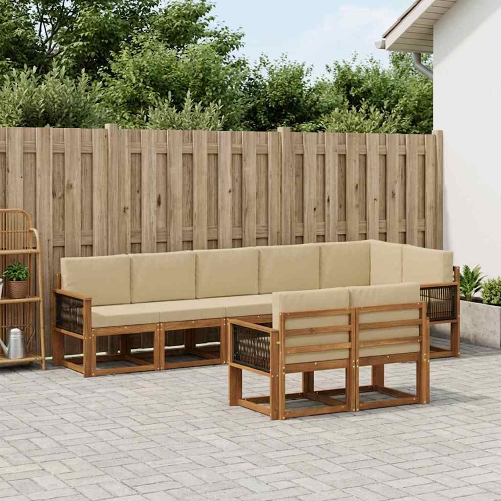 Ensemble de canapés d'extérieur 8 pcs Naturel et Beige - XIOS