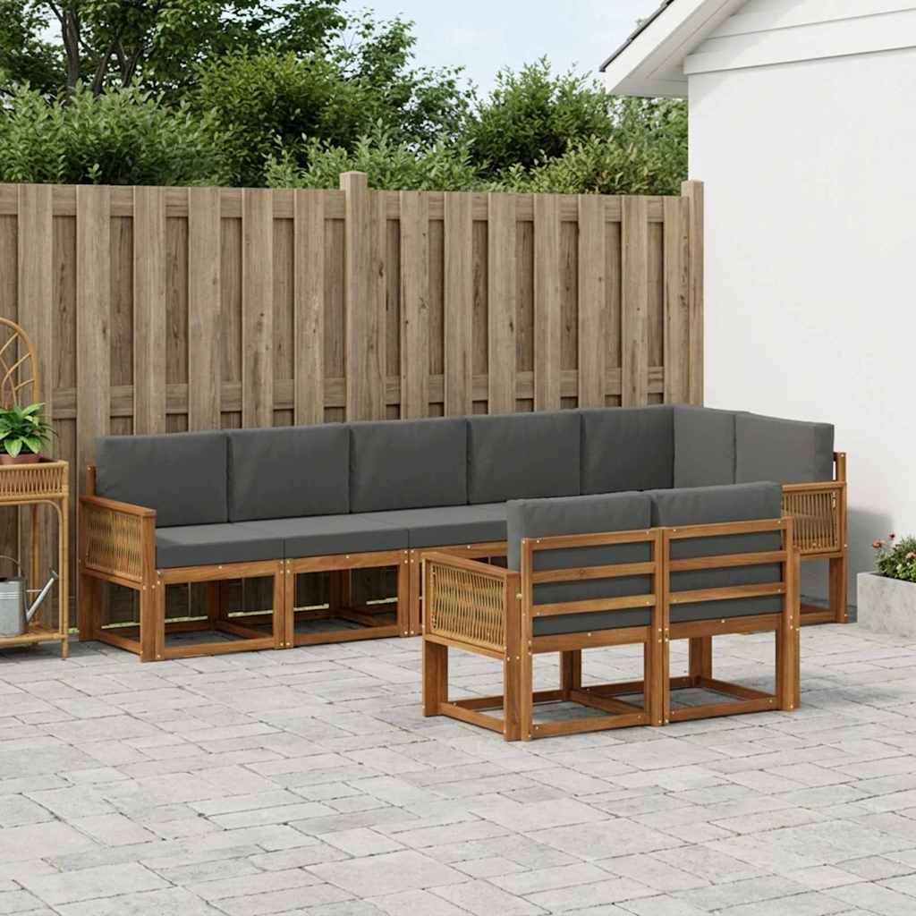 Ensemble de canapés d'extérieur 8 pcs Naturel et Anthracite - XIOS