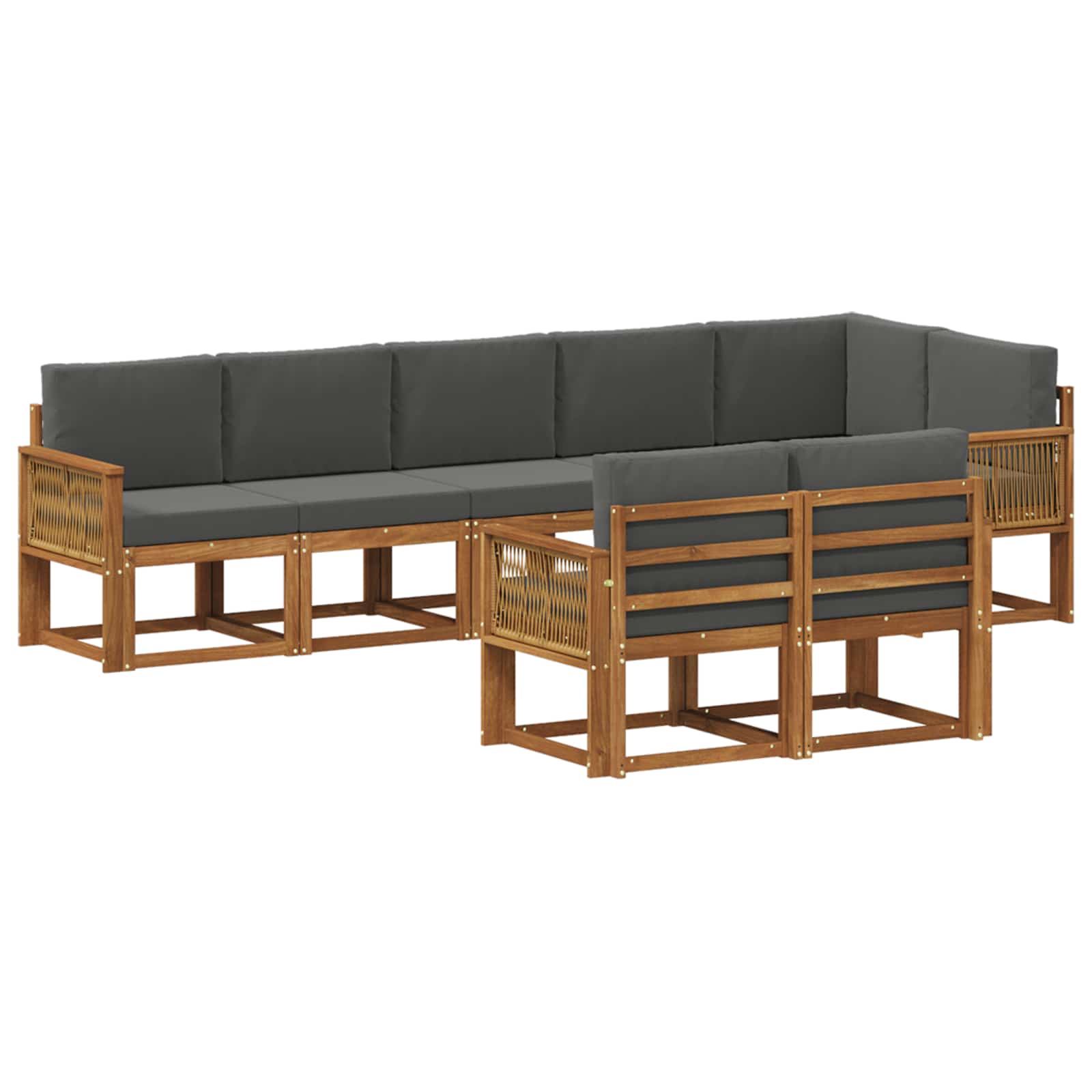Ensemble de canapés d'extérieur 8 pcs Naturel et Anthracite - XIOS