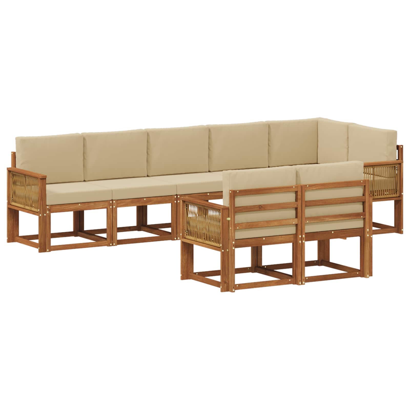 Ensemble de canapés d'extérieur 8 pcs Naturel et Beige - XIOS