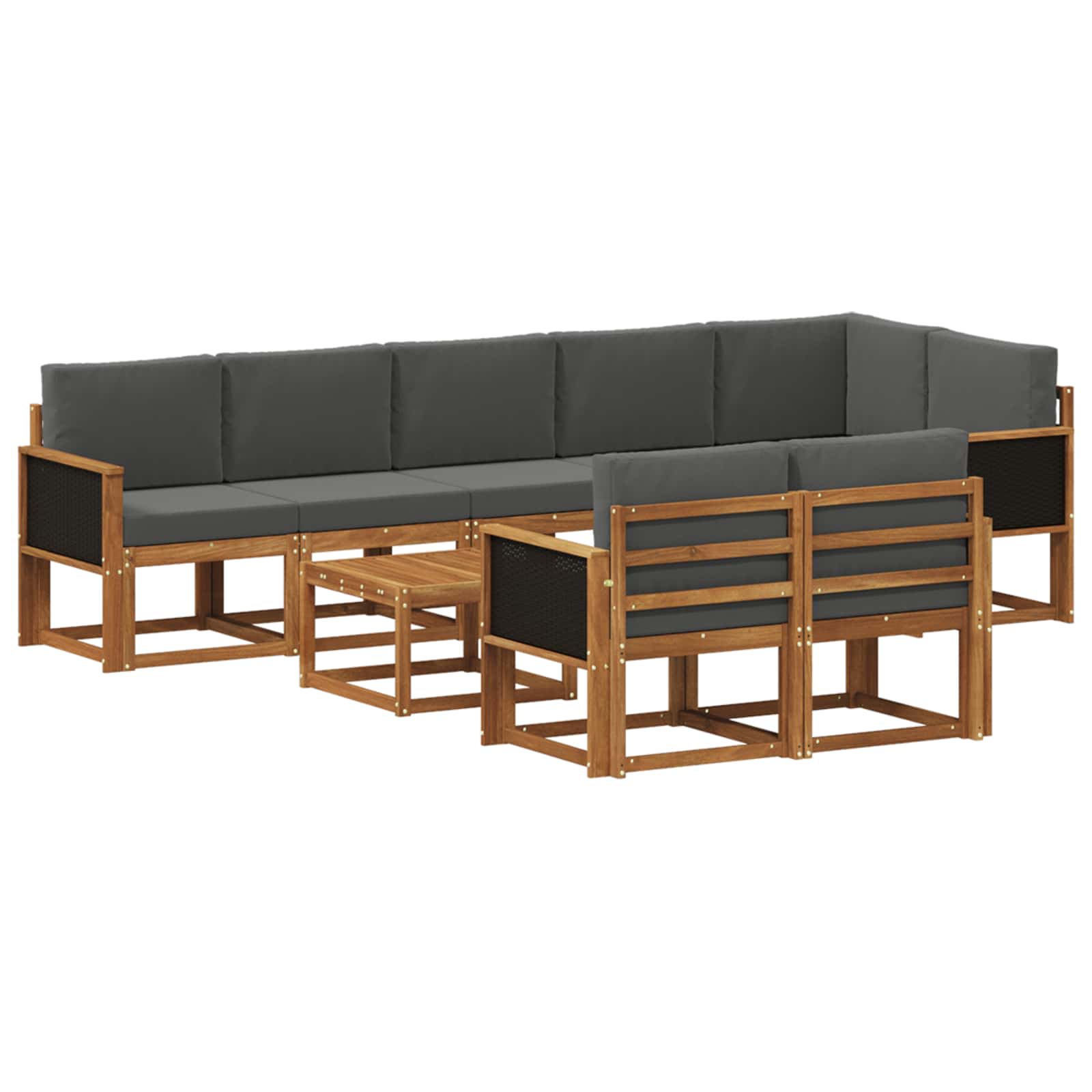 Ensemble de canapés d'extérieur 9 pcs Naturel et Anthracite - XIOS