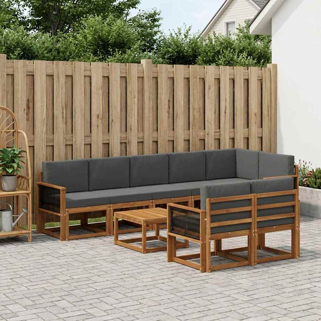 Ensemble de canapés d'extérieur 9 pcs Naturel et Anthracite - XIOS
