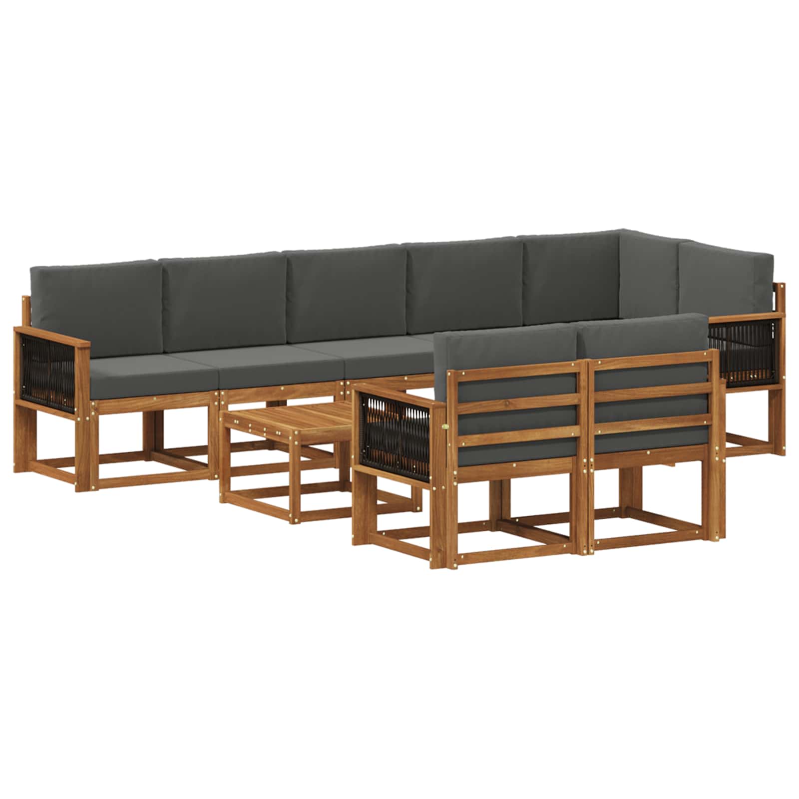 Ensemble de canapés d'extérieur 9 pcs Naturel et Anthracite - XIOS