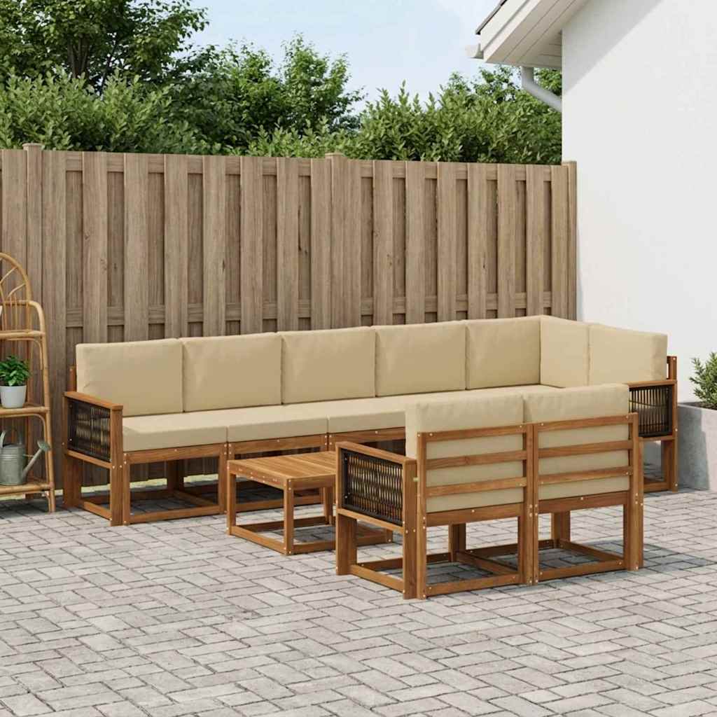 Ensemble de canapés d'extérieur 9 pcs Naturel et Beige - XIOS