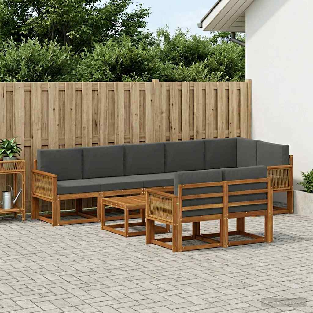 Ensemble de canapés d'extérieur 9 pcs Naturel et Anthracite - XIOS