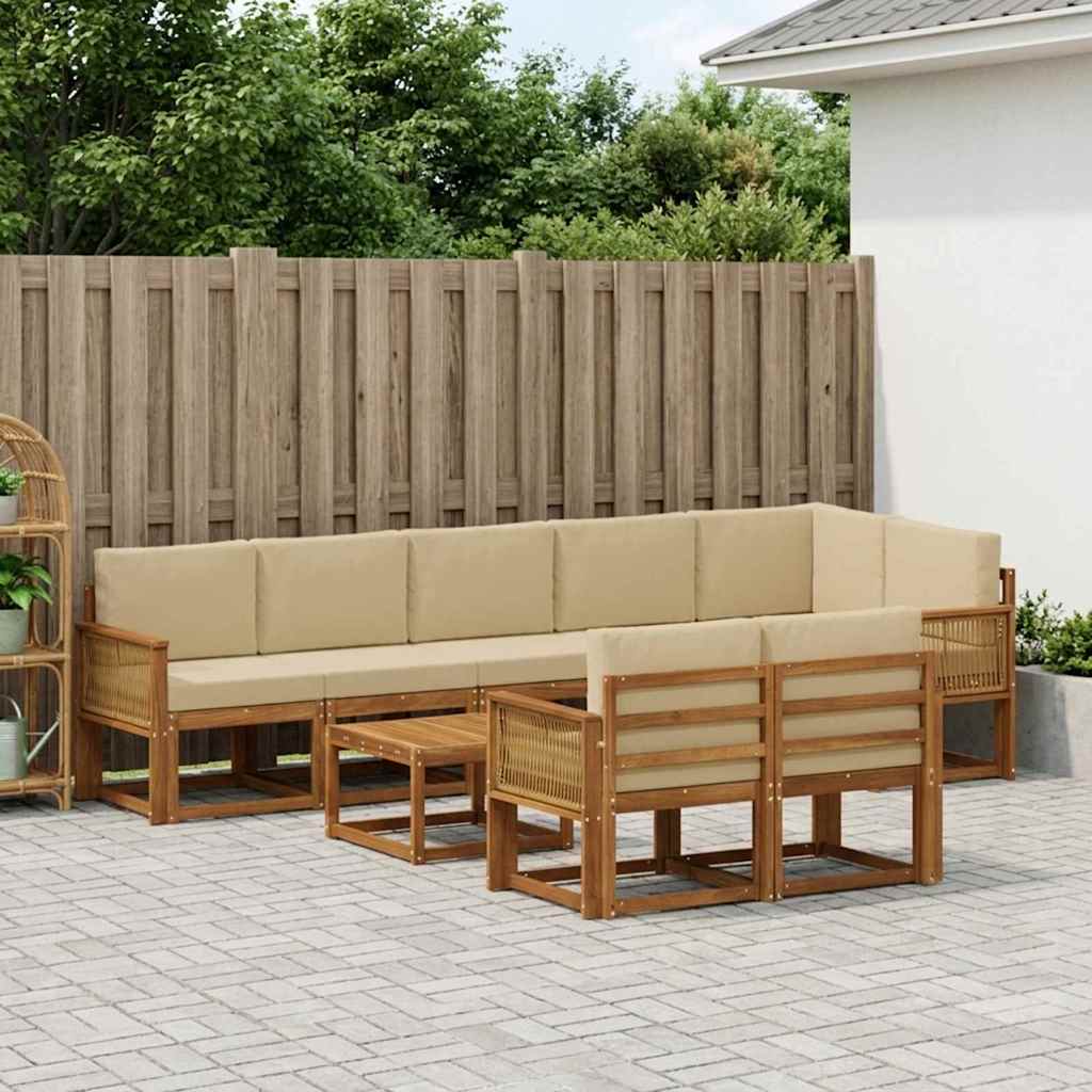 Ensemble de canapés d'extérieur 9 pcs Naturel et Beige - XIOS