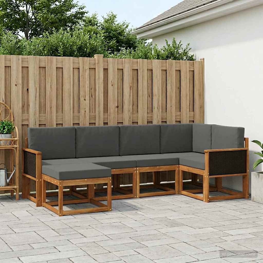 Ensemble de canapés d'extérieur 6 pcs Naturel et Anthracite - XIOS