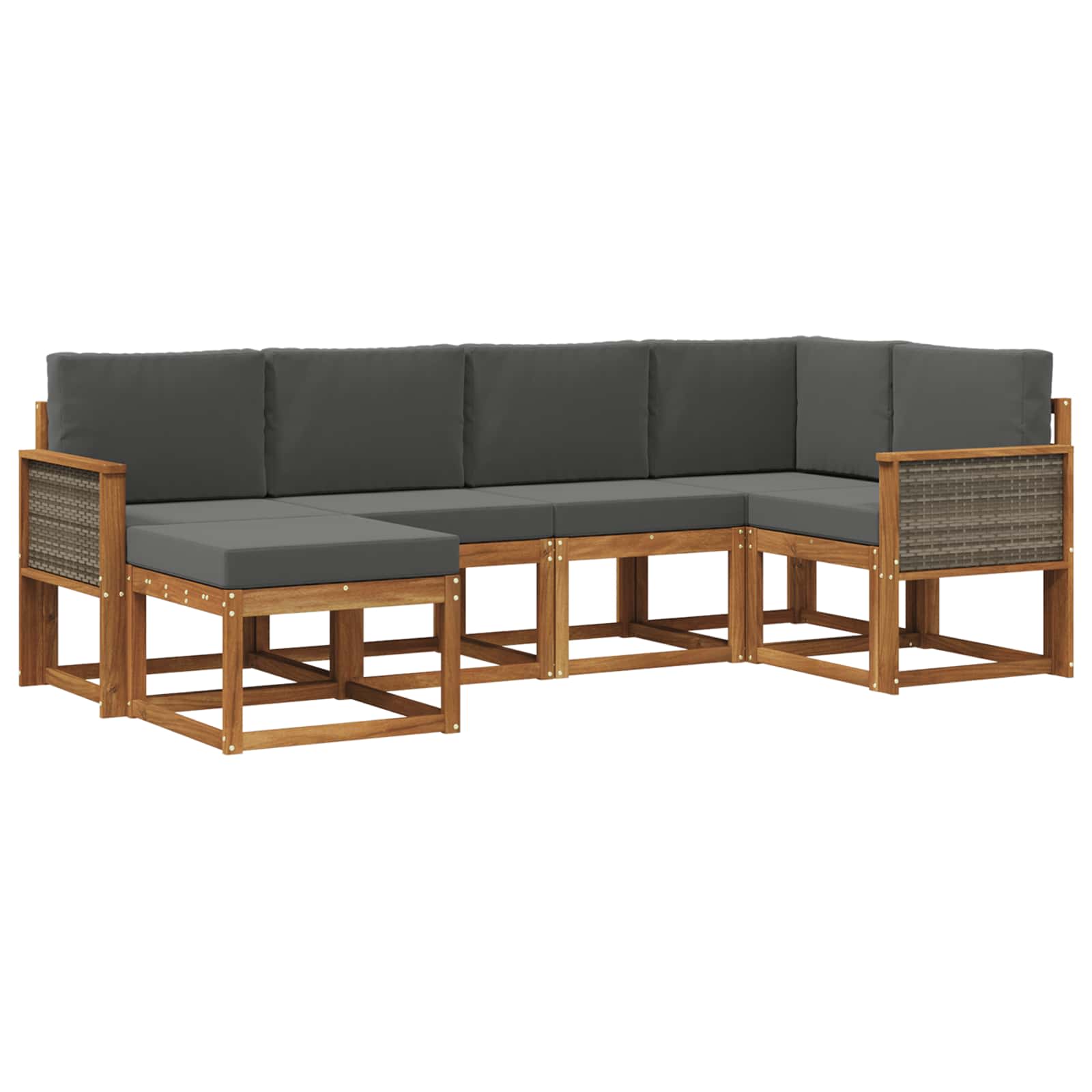 Ensemble de canapés d'extérieur 6 pcs Naturel et Anthracite - XIOS